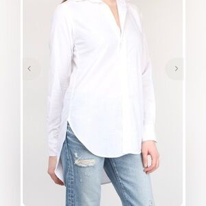 Frank&Eileen Grayson White Button Down High Low Shirt Size XSmall